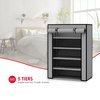 Home Basics Home Basics 5 Tier Organizer w/ Non-Woven Fabric Shelves and Roll-Down Cover, Grey ZOR96149